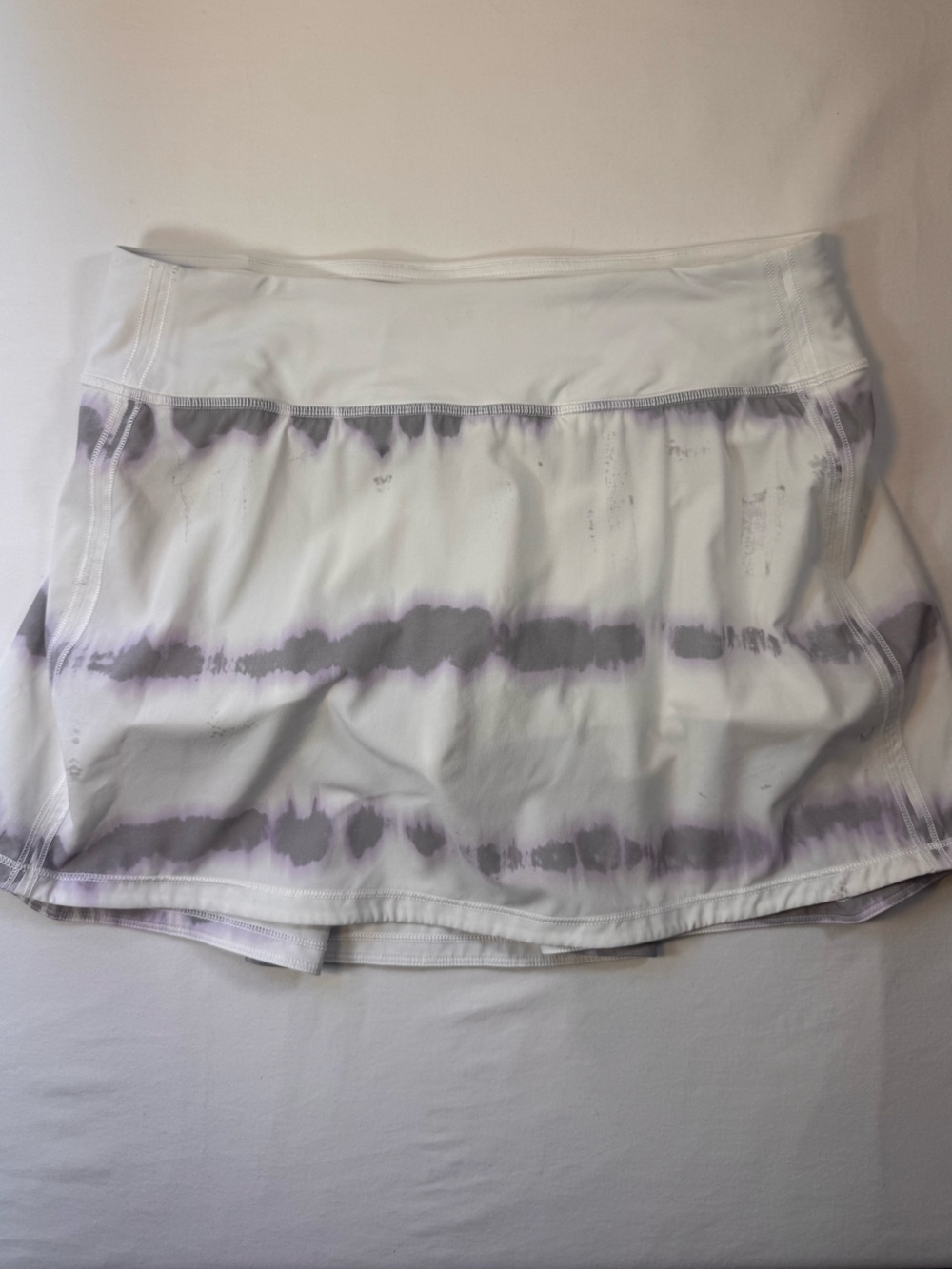 Lululemon Pace Rival Tennis Skirt White & Purple Tie Dye w/ Built in Shorts